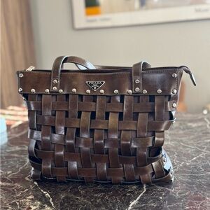 Vintage Prada Style Woven Bag